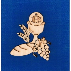 Kielich i chleb , Komunia, IHS , 10,5x9cm / SKLEJKA #3mm
